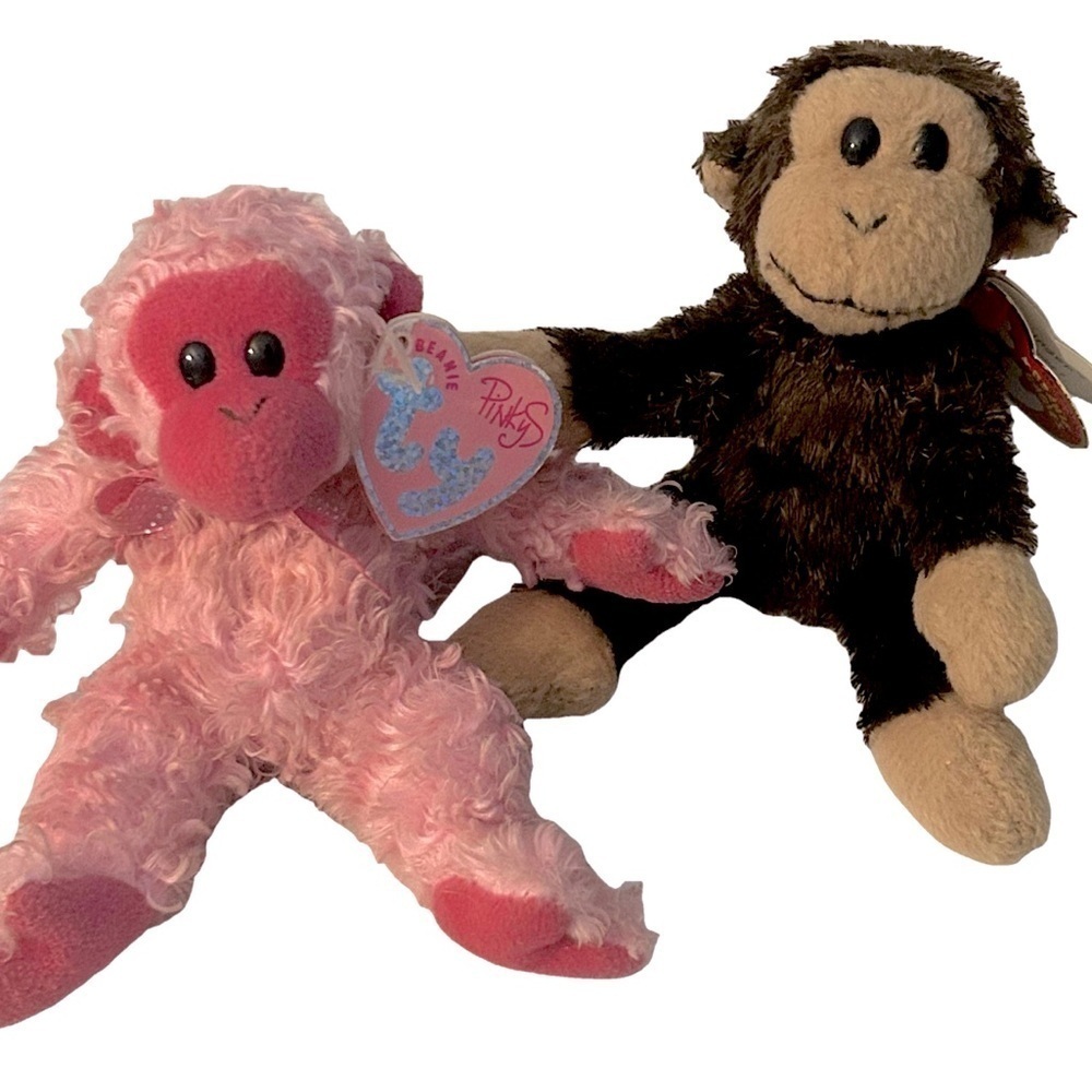 TY Beanie Baby Key Clip "Julep" the Pink Monkey Retired Vintage